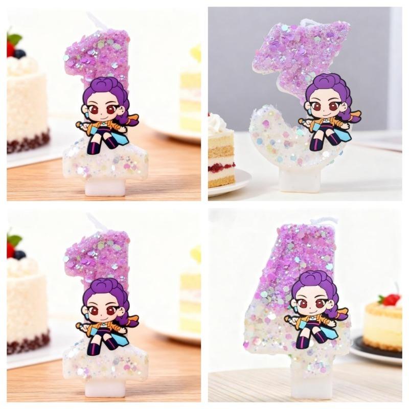 Kpop Devil Hunter Theme Candle 3D Number 5201314 Birthday Cake Decoration Baby Shower Anime Party Supplies