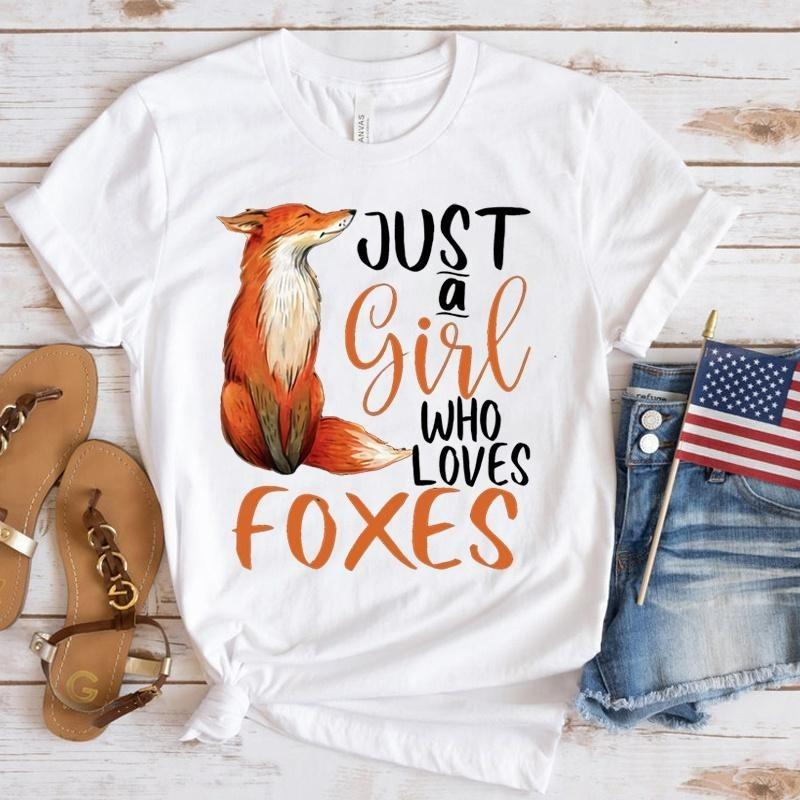 Foxes Printed Kids Adult T-shirt Summer Women's and Men's Casual Outdoor Girl and Boy Short Sleeve Tees Top Loose Pullover