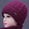Women's Autumn-Winter Thickened Knit Hat & Scarf Set for Middle-aged & Elderly
