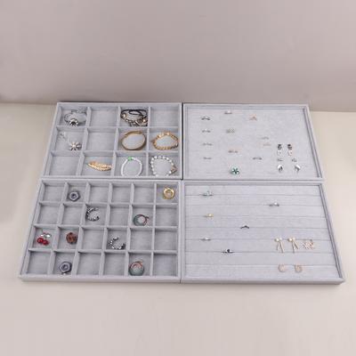 Бархатный дисплей для ювелирных изделий, штабелируемый изысканный держатель для ювелирных изделий, портативный органайзер для колец, сережек и ожерелья