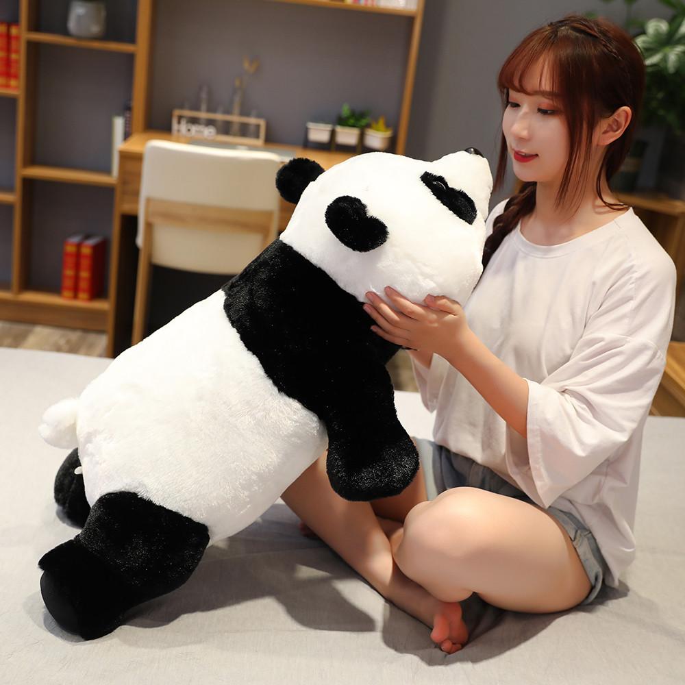 New 50Cm-110Cm Lying Panda Plush Toys Soft Cartoon Animal Black And White Stuffed Doll Sleeping Pillow