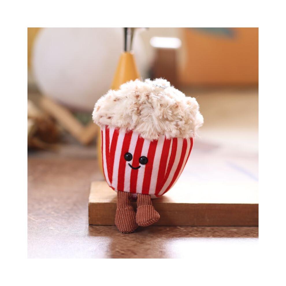 Cute Popcorn Plush Toy Keychain Stuffed Doll Kids Pendant Decoration Backpack