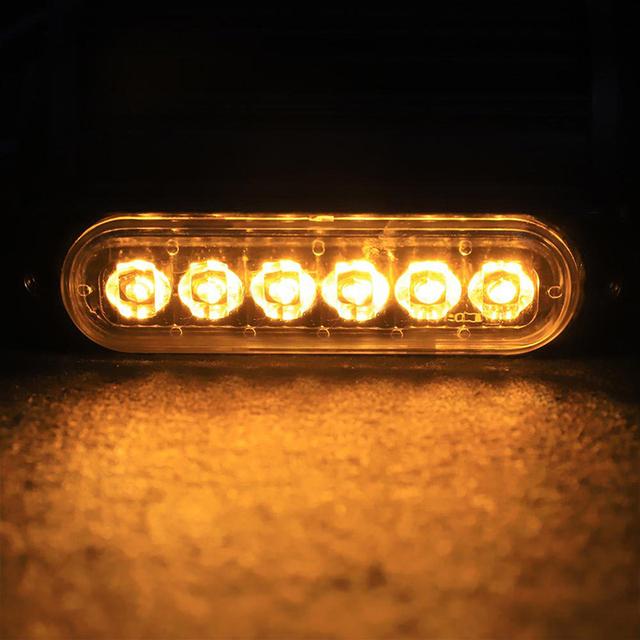 1PC 6 LED Car Warning Light Breakdown Emergency Light Police Lights 12V 12smd LED Constant Warning Light Trailer Rear Side Lamp