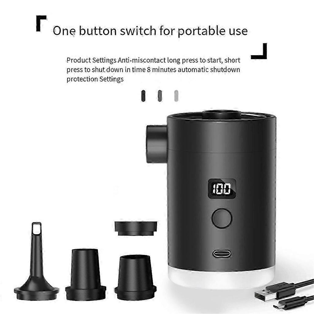 Dual-Function Electric Air Pump with Portable Camping Mattress and Swimming Ring for Charging