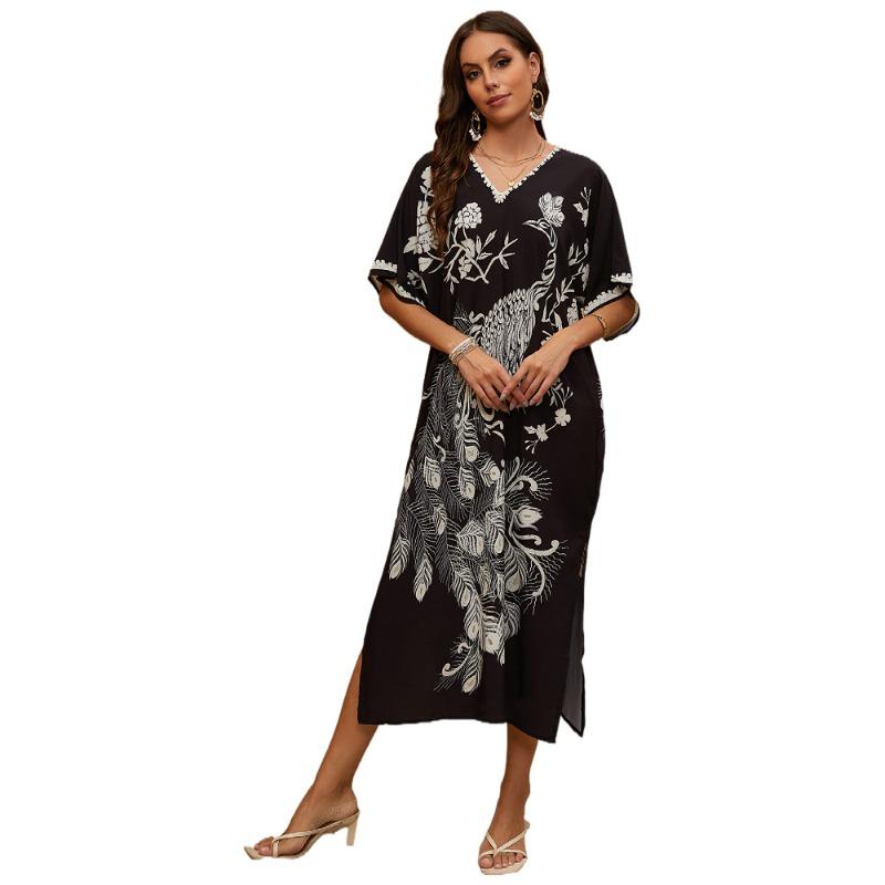 Пляжная накидка для бикини больших размеров с принтом для женщин