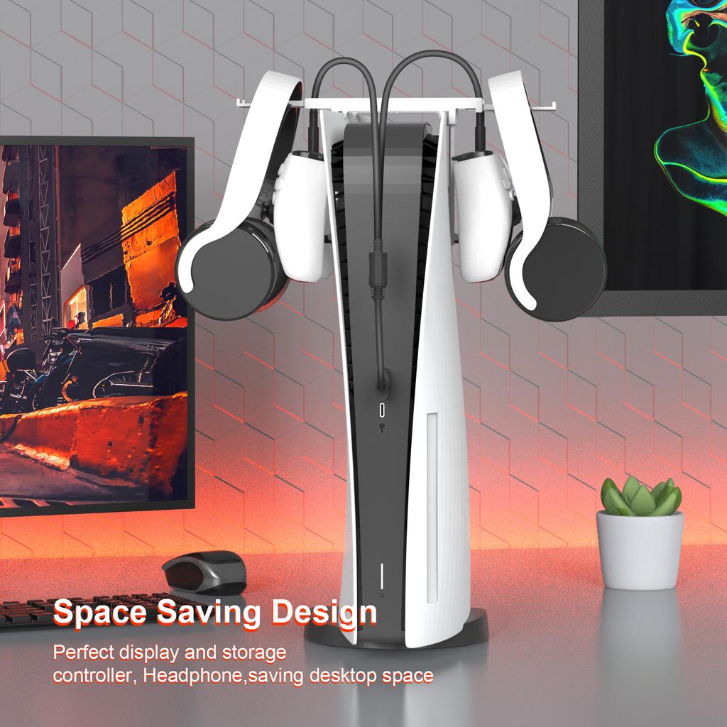 Прочная и устойчивая подставка для дисплея VR для PS VR 2, стеклянный держатель для дисплея, стойка для хранения с аксессуаром в виде зарядного кабеля