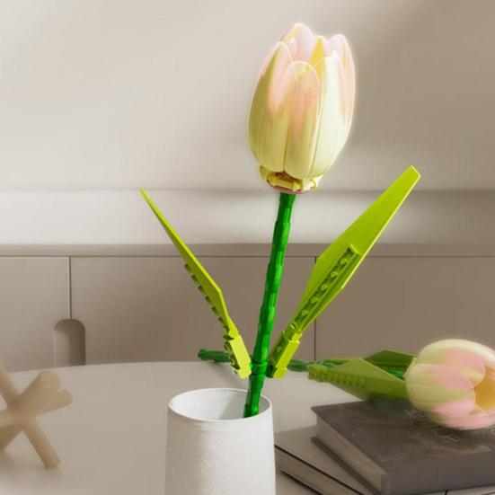 1/3/6 шт. Строительный блок ветка тюльпана DIY ручной работы красочный цветочный блок строительная игрушка