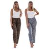 Keanu Womens/Ladies Fleece Leopard Print Lounge Pants (Pack of 2)