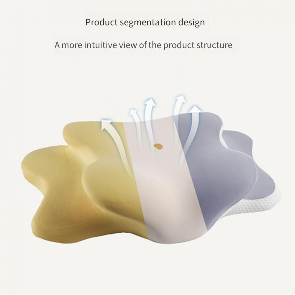 Butterfly Shaped Memory Foam Pillow, Ergonomic Contour Cervical Pillow, Zero Pressure Neck Support Pillow, Orthopedic Bed Pillow Core for Side Back
