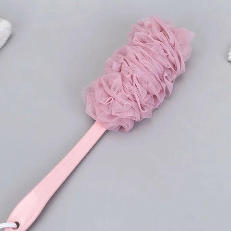 1PCS Long Handle Bath Brush Back Bath Shower Scrubber Body Soft Mesh Scrub Puff Clean Oneself Bath Back Brush