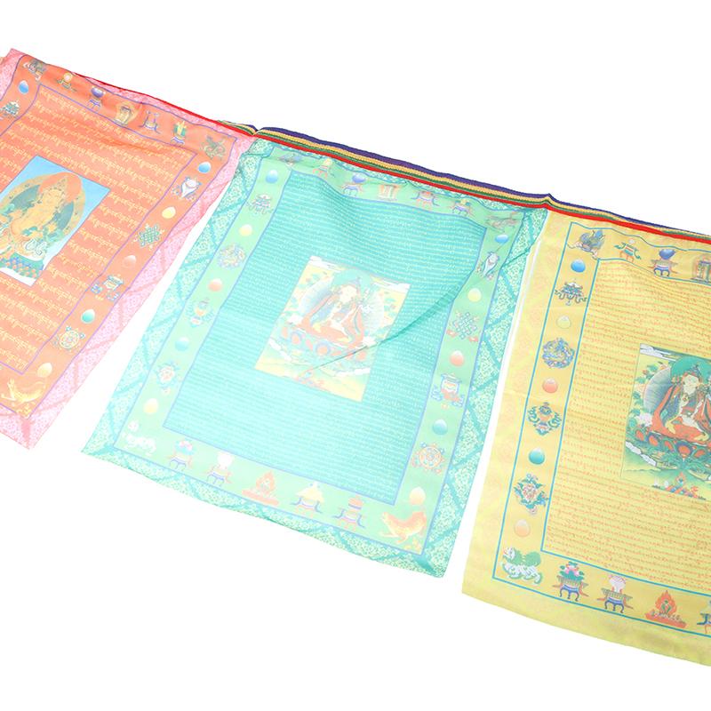 10 In 1 Religious Flags Tibetan Buddhist Supplies Colour Print Prayer Flag 3M