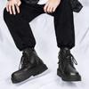 Мода осень мужская мода рабочие ботинки кроссовки круглый носок черные водонепроницаемые повседневные мотоциклетные ботинки с боковой молнией универсальные ботинки на платформе
