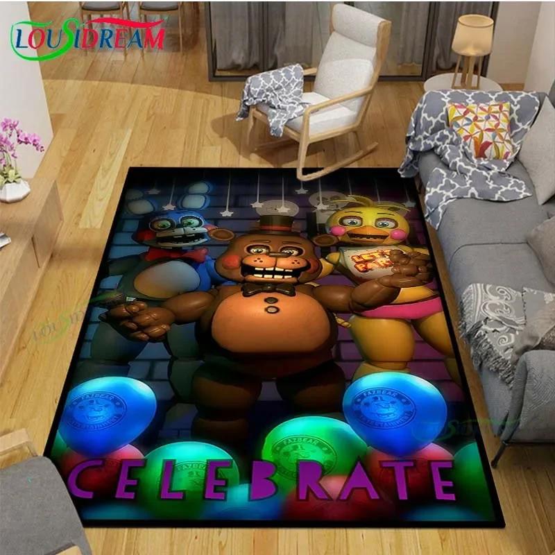Horror Games Five Nights Bear Printed Carpets Children's Room Living Room Decoration Carpets for Bed Room Rug Anime Rug