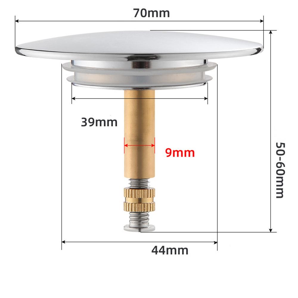 70mm Bathtub Drain Stopper Waste Stopper Plug Silver For Most Sinks Bath Tubs