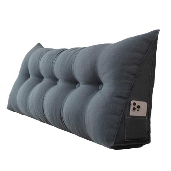 Подушка для изголовья с боковым карманом Льняная Треугольная Подушка-клин для изголовья Подушка-валик для кровати для поддержки плеч, спины, поясницы Общежитие Дом Спальня