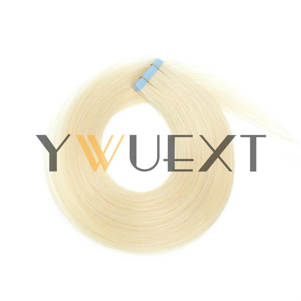 YWUEXT Tape in Human Hair Extensions 12-20 Inches Seamless PU Skin Weft Tape Hair Natural Straight 20pcs/pack 30G Tape Glue