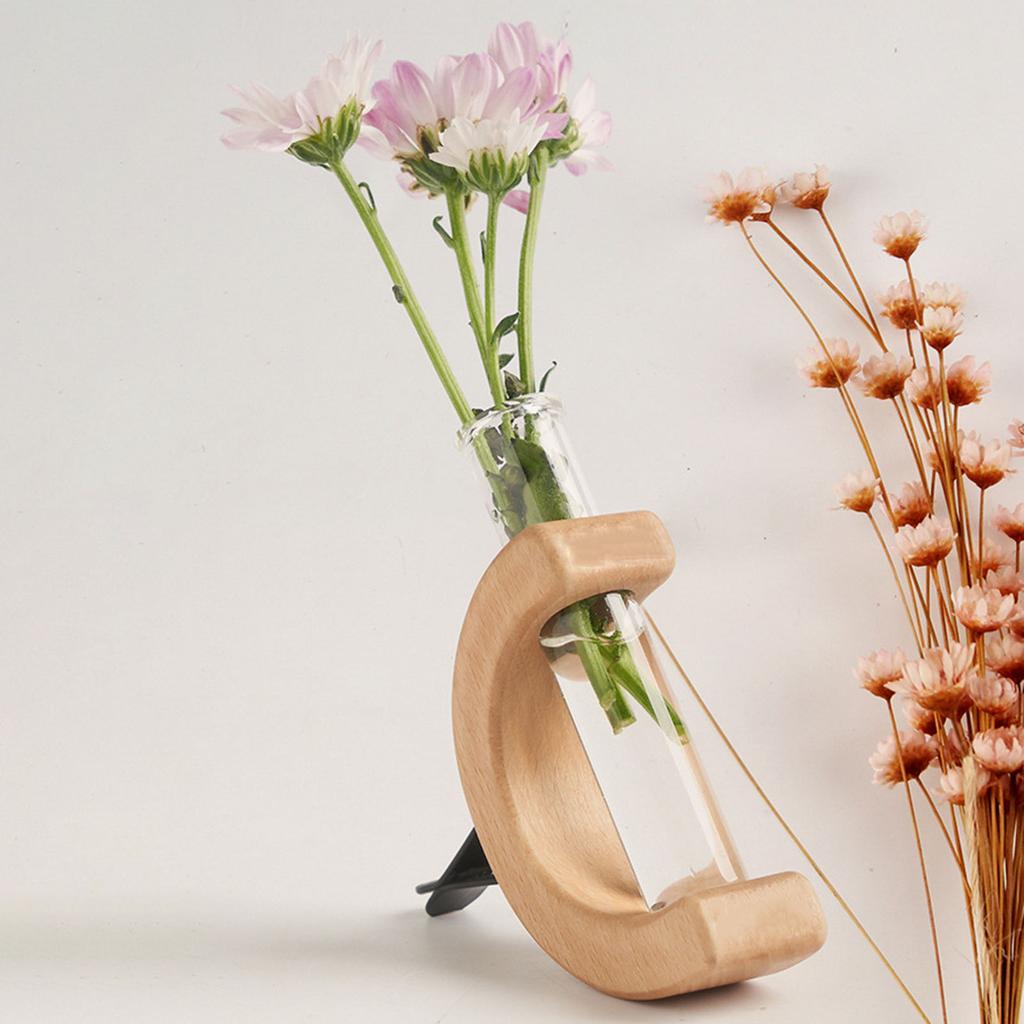 Ваза для цветов из цельного дерева, креативное устройство для оформления цветочной композиции на центральной консоли, держатель для цветов своими руками, автомобильные аксессуары