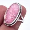 Подарочное кольцо из серебра 925 пробы с натуральным родохрозитом ручной работы S.7 U8t73