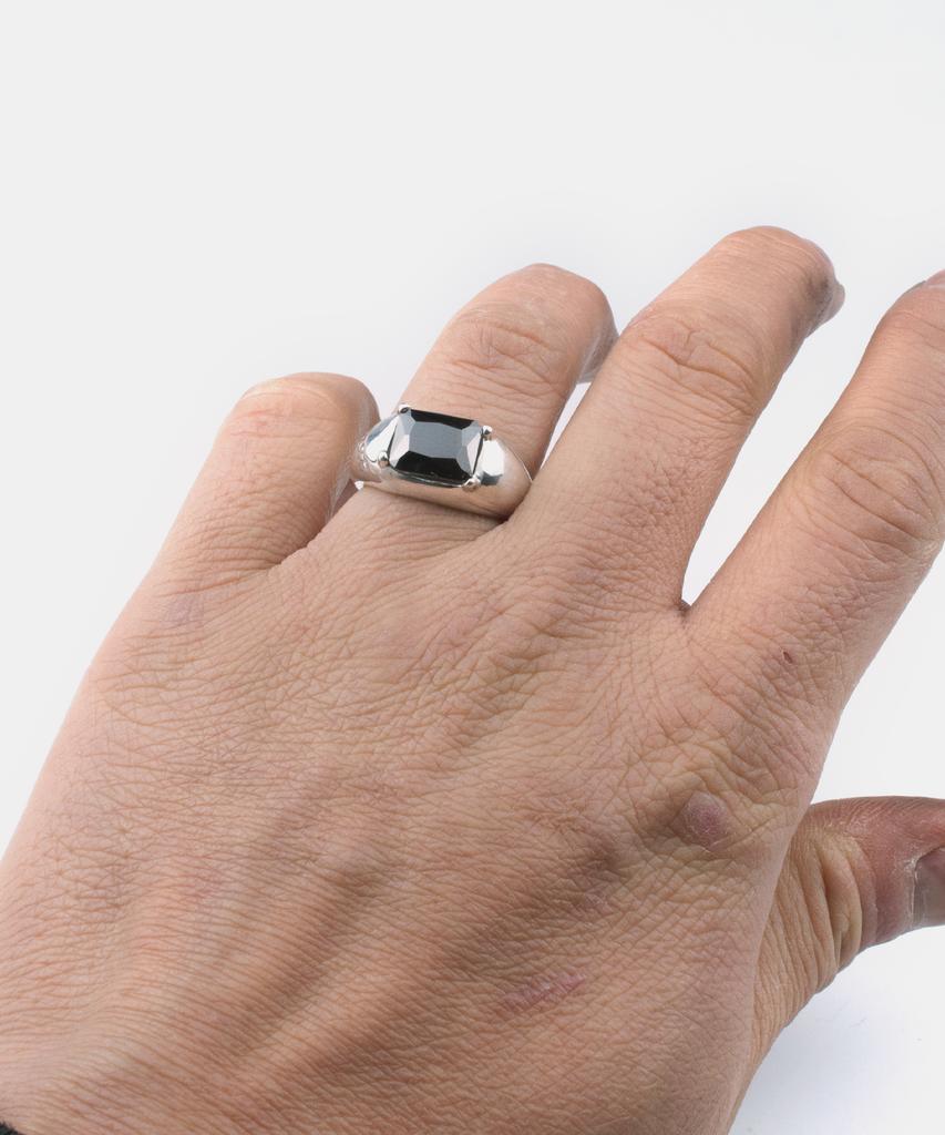 Sheen666 Soft Block Silver Ring Black (Type B)