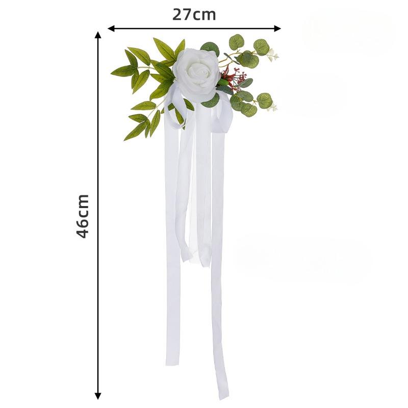 Искусственная роза украшение спинки свадебного стулаИскусственный цветок украшение коридора свадебный цветок для спинки стула
