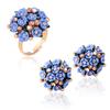 Flower Ring Suit  Personalities and Fashion Women  Ceramic Flower  Simplified Finger Ring