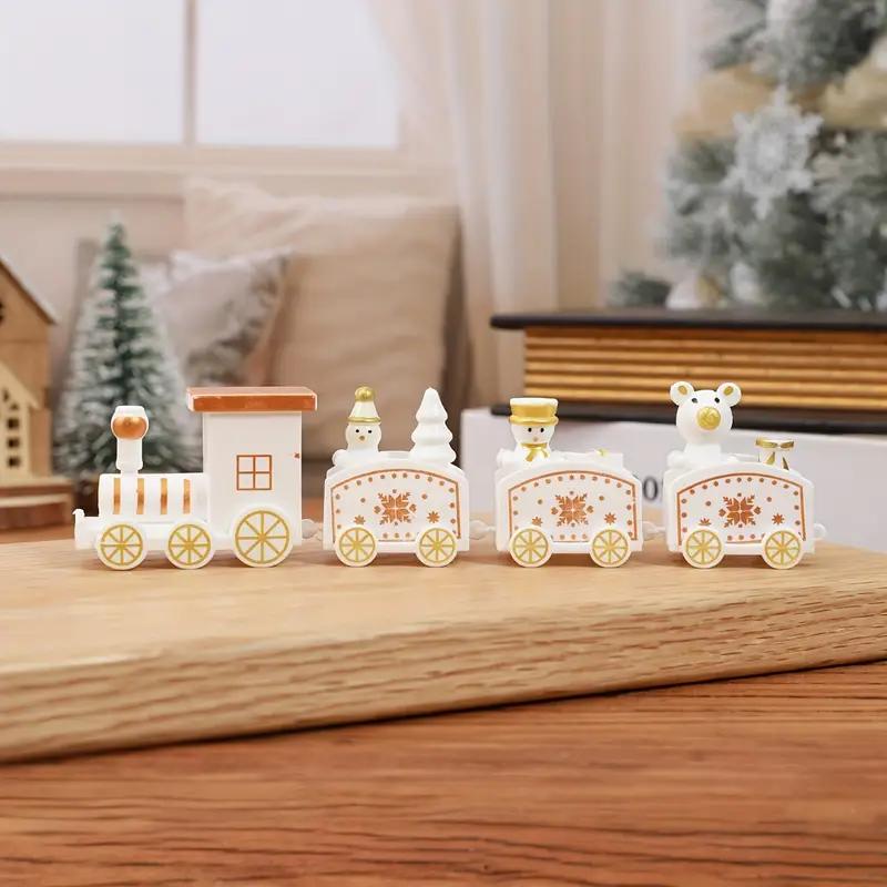 1-10PCS Small Christmas Train Decoration Cute Mini Ornament for Holiday Cake Topper Party Display and Festive Children Gift