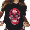 Harajuku Women's T-shirt Fashion Horror Skull Print Personality T-shirt Daily Casual Short Sleeved Unisex Top