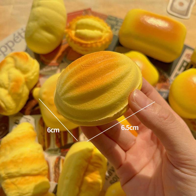 Simulation Croissant Bread Toast Squishy Fidget Slow Rebound Super Soft Cake Squeezing Office Stress Relief Relax Ornament