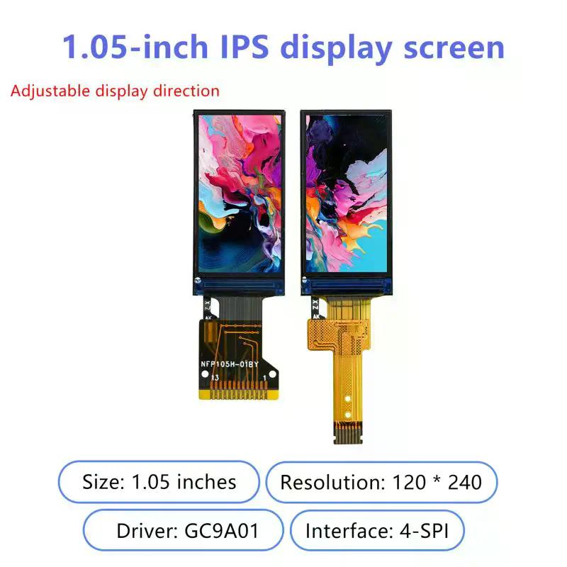 1,05-дюймовый TFT-дисплей LCD-экран Модуль 120(RGB)*Интерфейс SPI 240 точек на дюйм, драйвер GC9A01, 13-контактный, 8-контактный, HD IPS ЖК-дисплей