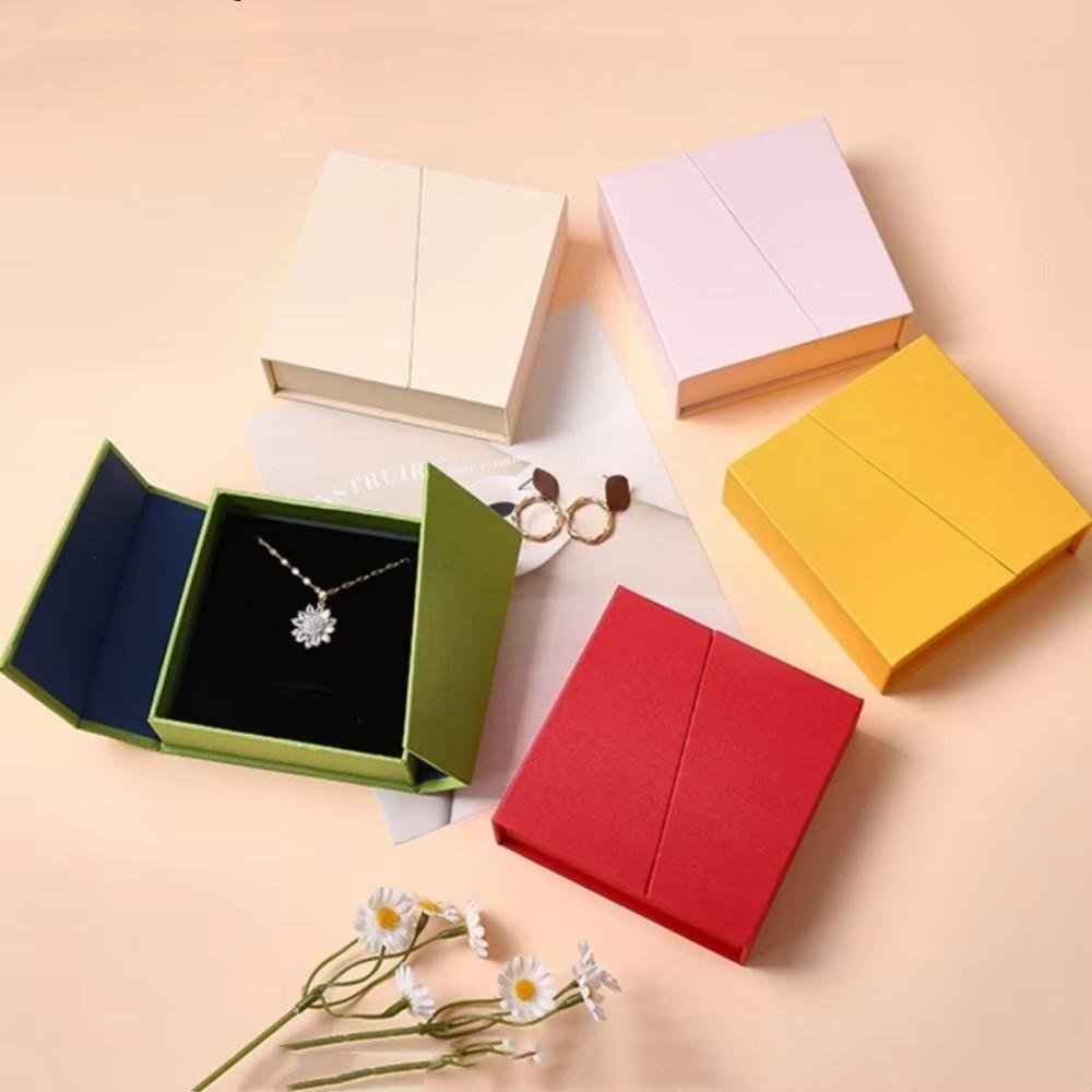 Dual-opening Jewelry Packaging Box Kraft Paper Flip Cover Paper Jewelry Box Gift