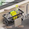 "Stainless Steel Kitchen Sink Organizer for Sponges and Detergent"