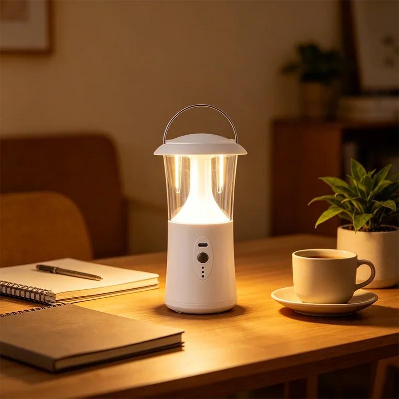 USB Rechargeable Camping Light 3 Color Modes Stepless Dimming Waterproof LED Emergency Hanging Lamp for Outdoor Camping