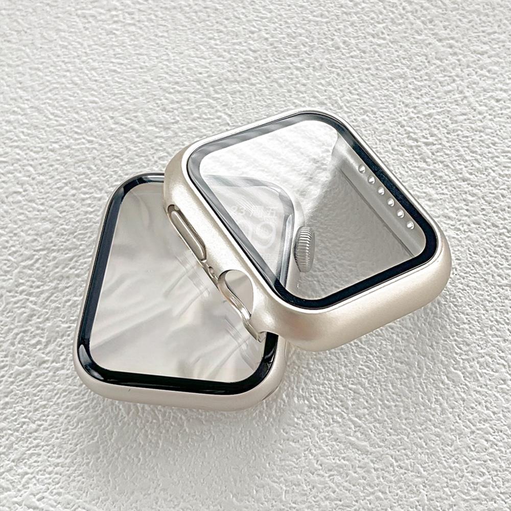 Пленка с чехлом из ПК для Apple Watch Ultra 9 8 7 49 мм 41 мм 45 мм SE 6 5 4 3 2 1 40 мм 44 мм 42 мм 38 мм Защитная пленка из закаленного стекла для экрана, бампер