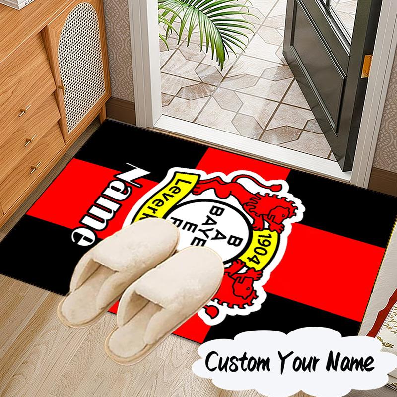 Custom Name Bayer FC Crest Rug for Living Room, Game Rooms, Office, Bedroom, Floor Mat Playful Design, fan gifts Christmas decor