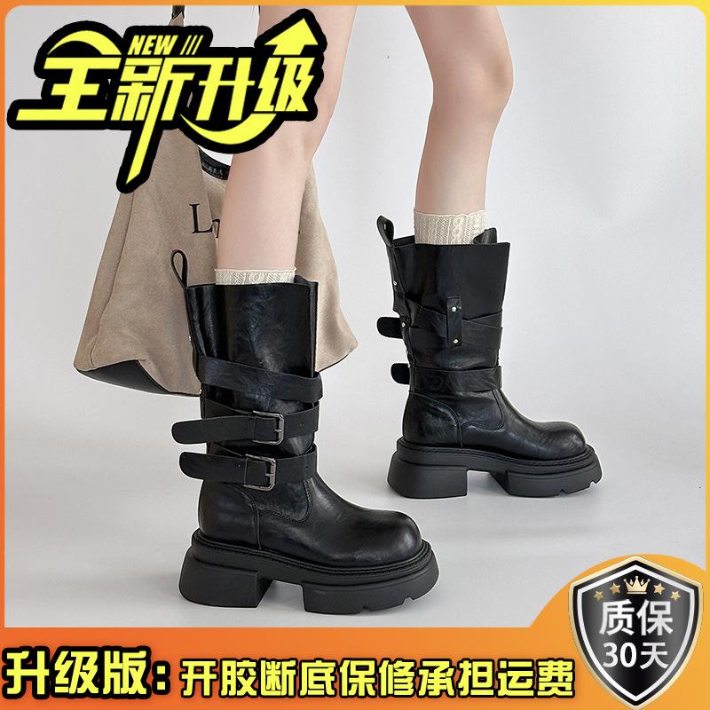 Ретро универсальные кожаные ботильоны на высоком каблуке, текстура, ботинки Мартин на толстой подошве, женские осенне-зимние ботильоны в британском стиле на небольшом толстом каблуке, модные ботильоны