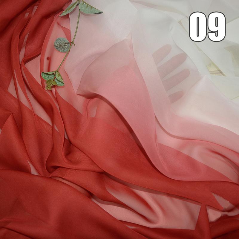 1/2/3M Ткань Шифон с Градиентом Органза Тюль Для DIY Платья Ханьфу Сценического Костюма Свадебной Вечеринки Декор Швейные Поделки