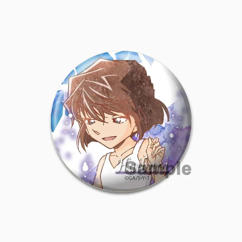 32/44/58mm Maorilan Haibara Ai Conan Hattori Heiji Badge Cartoon Anime Cute Brooch Pins for Clothes Backpack Hat Jewelry Accessories