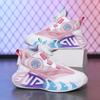Girls basketball shoes 2025 spring new mesh breathable rotating buckle children and girls sports shoes button running shoes