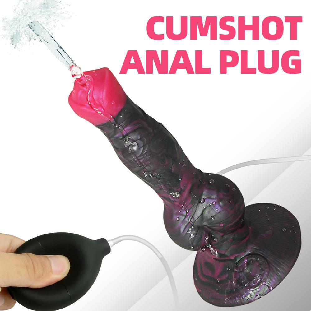 Большой собачий узел эякуляция дилдо с присоской спрей жидкость функция секс-игрушки для женщин/мужчин/пар фиолетовый силиконовый сквирт пенис