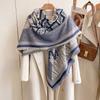 Fashion Versatile Women'S Imitation Cashmere Warm Square Scarf Printing High-End Elegant Air Conditioner Shawl Scarf