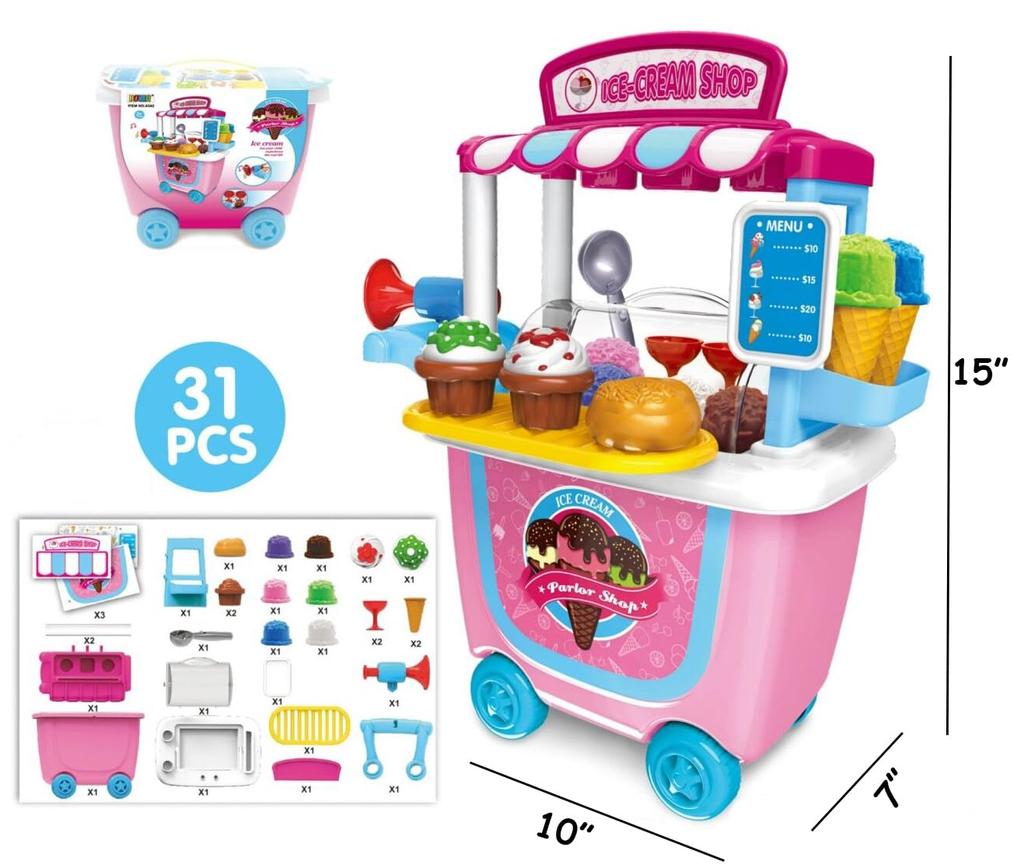 Ice Cream Shop Play Set with Ice Cream a Play Shop for Perfect As a Birthday or Christmas Gift for Girls Aged A Stylish Set for Pretend This Cute Ice