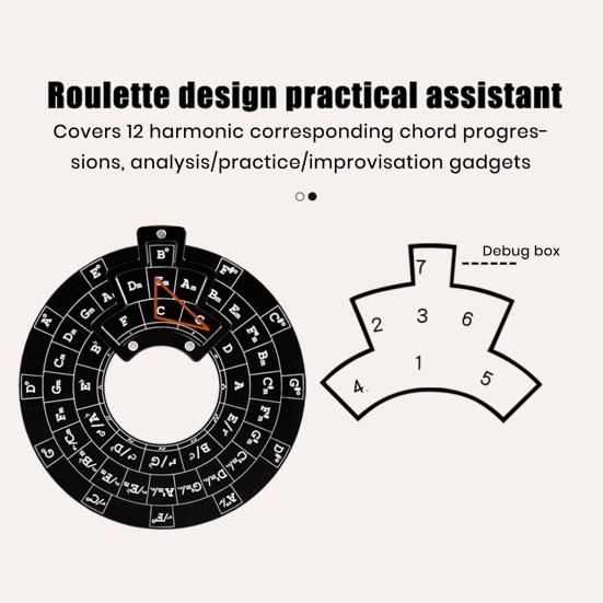 Круглый металлический инструмент для аккордов Circle of Fifths Wheel с деревянной подставкой для музыкальных инструментов
