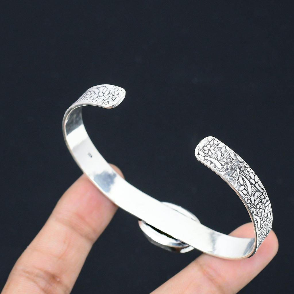 Halloween Sale Natural Atlantisite 925 Sterling Silver Birthday Bangle Bracelet