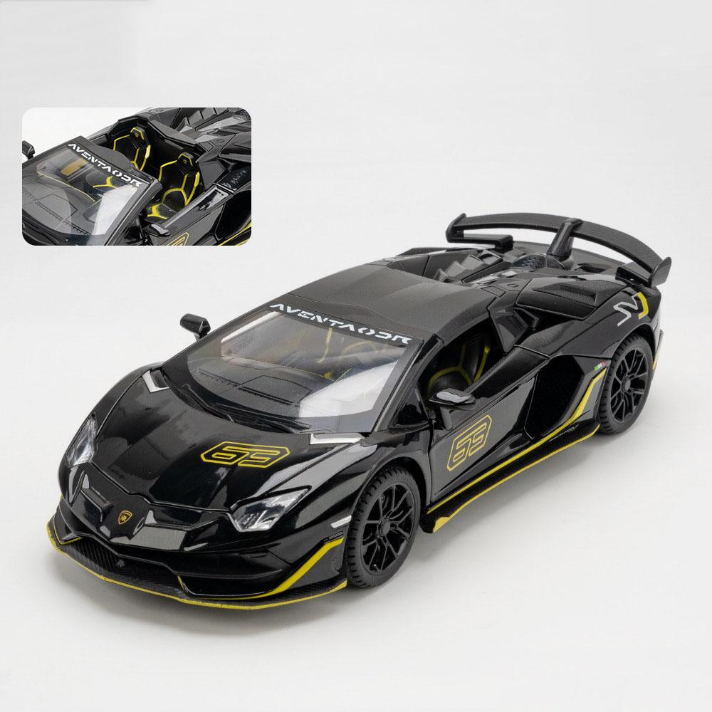 1:24 Scale Revuelto SVJ63 Sports Car Model Toy Shock Absorption Sound Light Miniature Sports Cars Models for Kids' Edutainment