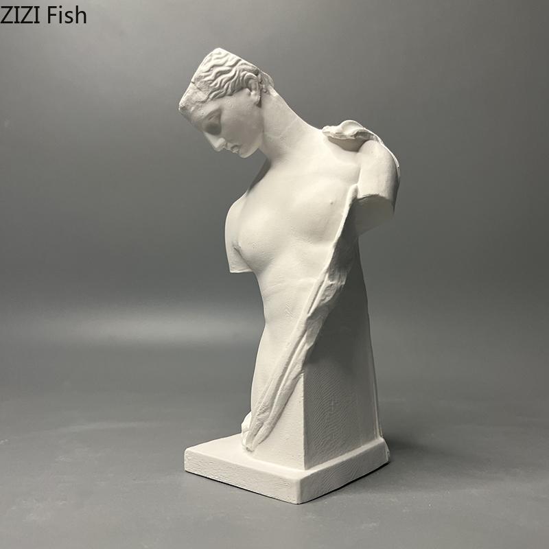 Гипсовая статуэтка древнегреческой девушки Настольное украшение Орнаменты Фигурки Скульптура Практика рисования Раскрашивание Учебное пособие