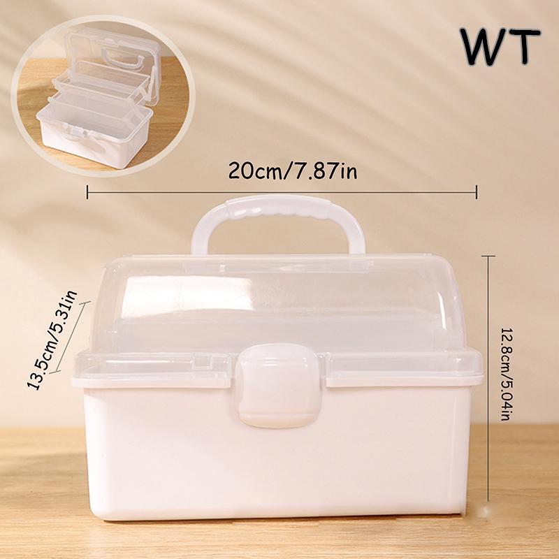 3-Tier Foldable Storage Box Children's Hair Accessories Organizer with Handles- Cute Jewelry Case Portable Medicine Cabinet