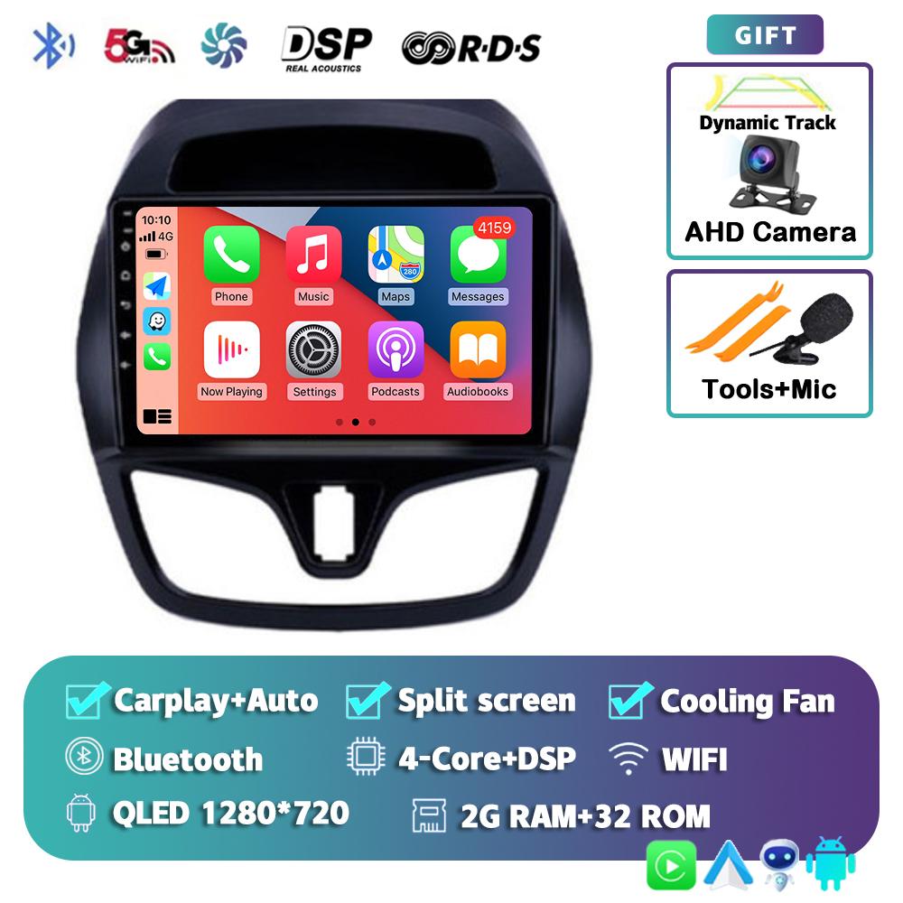 Android 14 Carplay Auto WIFI+4G автомобильное радио для Chevrolet Spark Beat 2015-2019 Мультимедиа GPS Видеоплеер Стерео 2din Головное Устройство