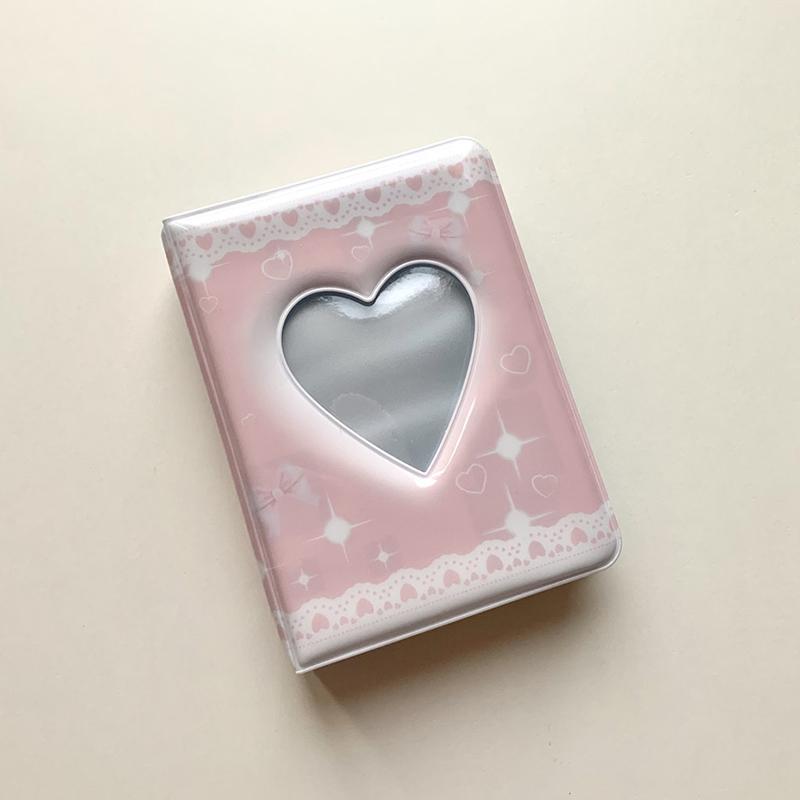 40 Grids INS Cute Heart Hollow Photocard Holder Photo Album Storage Album Cartoon Photo Album Collection Book Star Chasing Album
