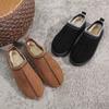 Low-barrel Snow Boots Women's Autumn and Winter Flat-bottomed Bag Head Half-tray Lazy Woman with Cotton Shoes