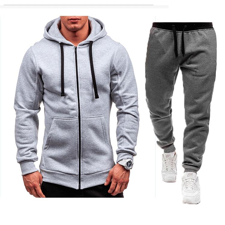 Новая повседневная толстовка с капюшоном на молнии, куртка, мужской однотонный кардиган, костюм